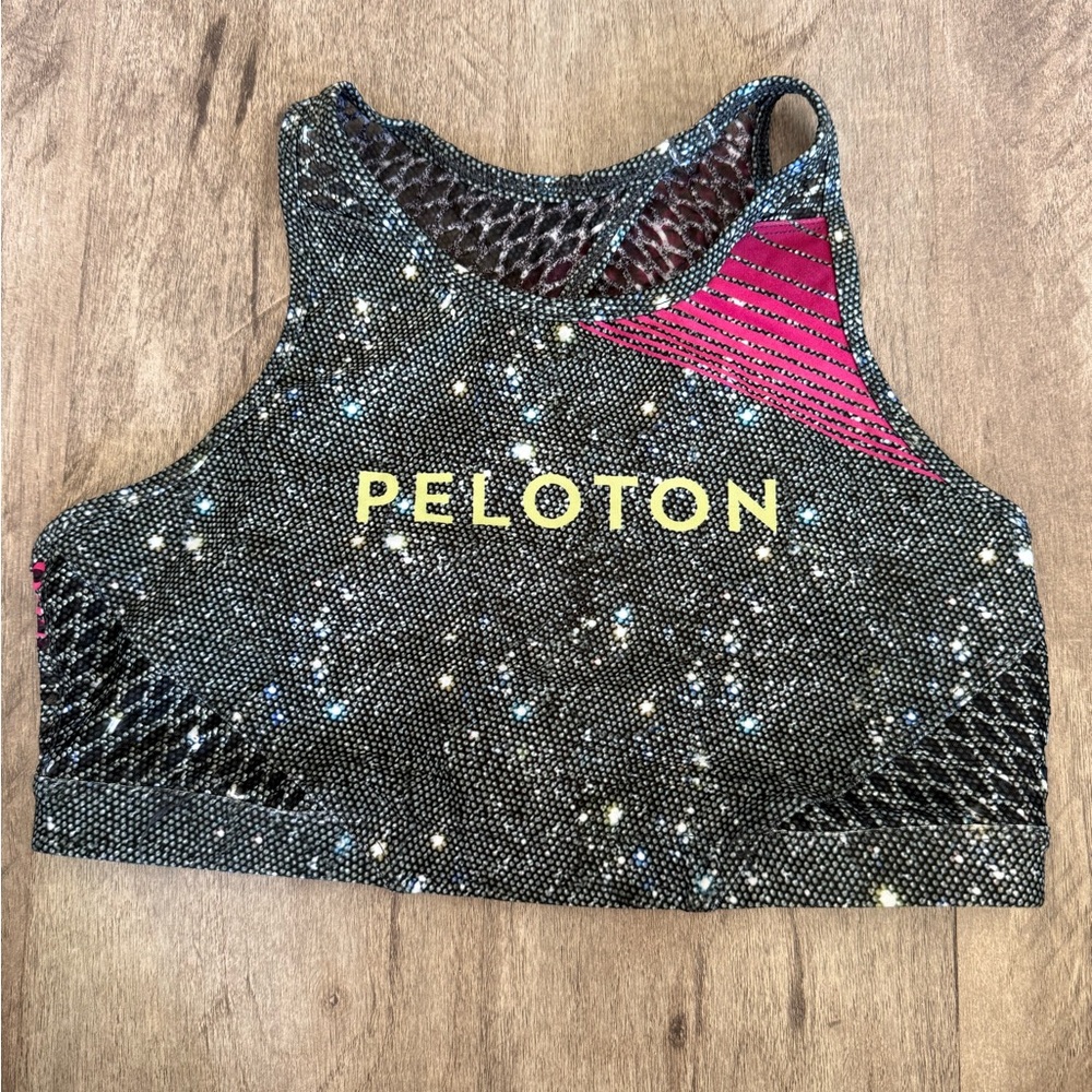 Peloton x WITH Girls Night Out Cutout Sports Bra Size Medium Biking Workout